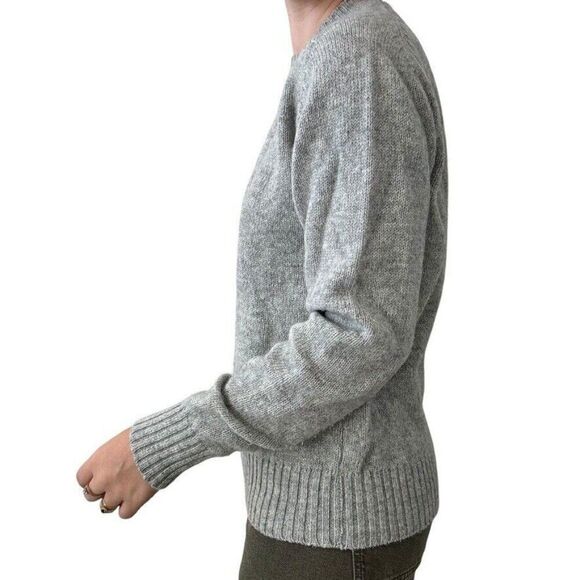 Vintage Northern Isles Mens Shetland Wool Blend Gray Crew Neck Sweater L - Picture 7 of 10